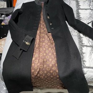 Louis Vuitton Black and Brown Trench Coat